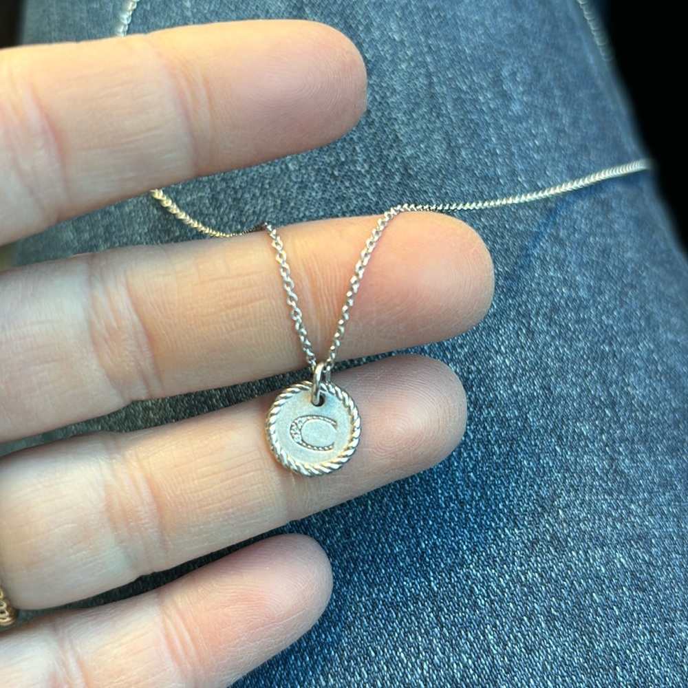 David Yurman initial necklace. Worn 3 times. Got the bigger one for Christmas.